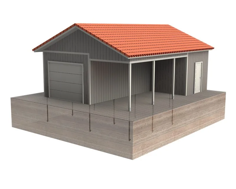 Garage auf Schraubpfahl-Fundamenten